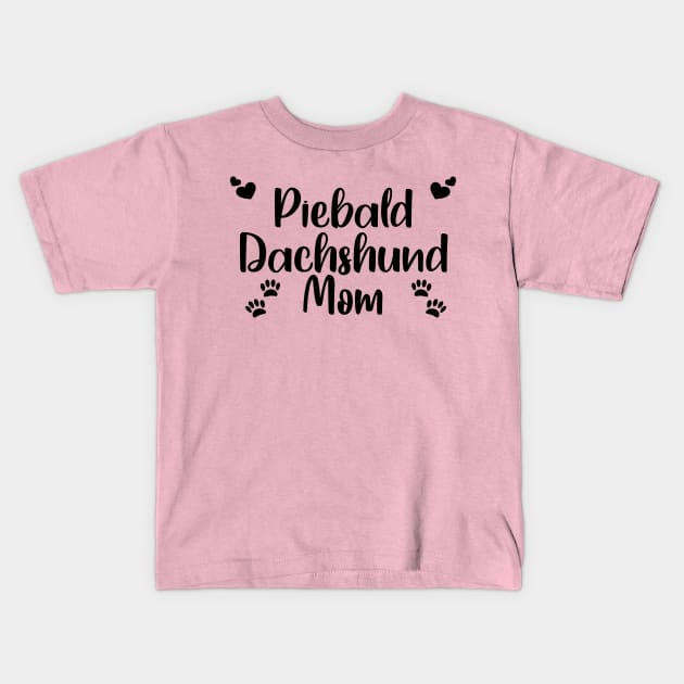 Piebald Dachshund Mom Kids T-Shirt by RoserinArt